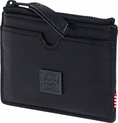 Portofol lëkure Herschel Oscar Wallet, format i hollë, me zinxhir, i zi