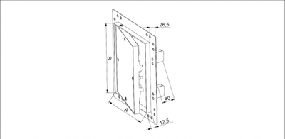 Panel aksesi për gips pa markë, 200 x 300 mm, kornizë alumini, i bardhë