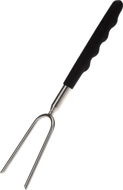 Shkop BBQ palosës për kamp, teleskopik 72 cm, çelik inox, dorezë gome