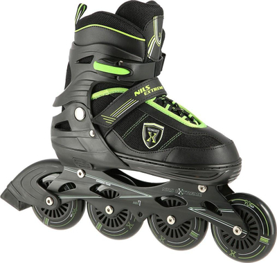 Patina inline Nils Extreme NA19088, madhësi e rregullueshme 39-42, kornizë alumini, e zezë jeshile