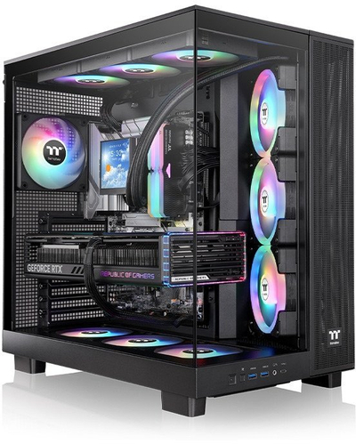 Kuti kompiutri Thermaltake View 380 XL TG ARGB, Mid Tower, xham i temperum, e zezë