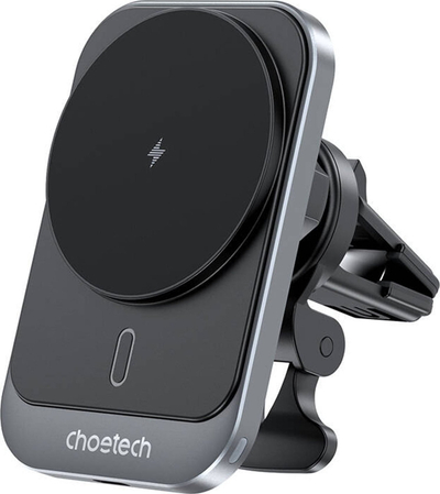 Mbajtës magnetik makine me karikues wireless Choetech T206-F, 15W, për grilë ajri, i zi