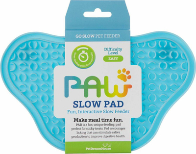 Dyshek lëpirës për kafshë Pet Dream House Lick Slow Pad, 13x22.5cm, blu