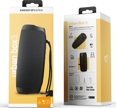 Altoparlant Bluetooth Energy Sistem Urban Box 3 Space, 16W, bateri 12 orë, i zi