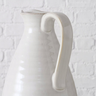 Krikë qeramike Boltze Tromona, stoneware, 22 cm, e bardhë