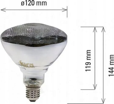 Llambë për terrarium Solar Raptor Mixed Light, 100W, bazë E27, e tejdukshme
