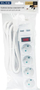 Prizë zgjatëse Blow 98-783, 4x 230V, 2x USB, me tokëzim edhe çelës, 1.5m, e bardhë