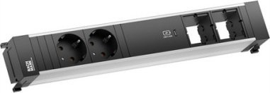 Shumëprizë Bachmann Power Frame 916.508, 2x CEE 7/3, USB‑C 60W, kabull 0.20m, ngjyrë argjendtë