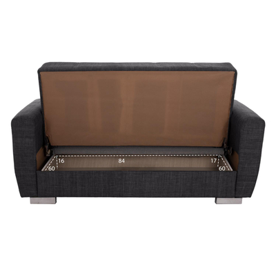 Divan-Shtrat 2 ulëse, 150×84×88 cm HM3241.03, gri