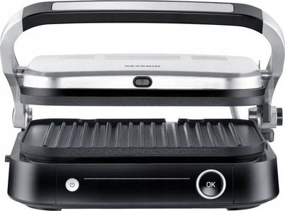 Grill elektrik Severin KG 2395, 31x25cm, 7 programe, ngjyrë argjendi