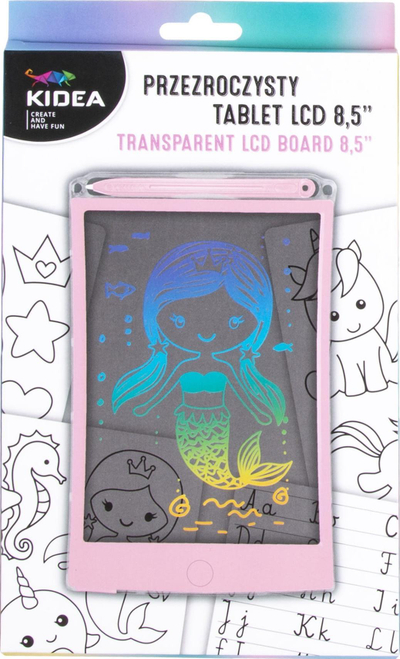 Tablet vizatimi KIDEA LCD, 8.5", transparent, rozë