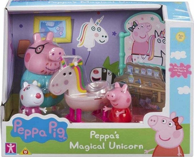 Set lodër Peppa Pig Peppa's Magical Unicorn, figura personazhesh, njëbrirësh me shumë ngjyra