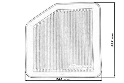Filter ajri panel Simota OT016, 240x237mm, për motor, blu
