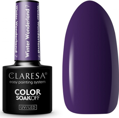 Llak xhel për thonj Claresa Winter Wonderland 7, SoakOff UV LED, 5 g, vjollcë e errët