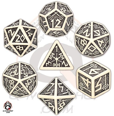 Set kuba Q-Workshop Dwarven Beige & Black, 7 pjesë, plastikë