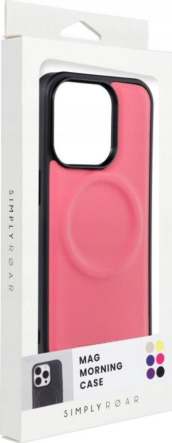 Mbështjellës Roar Mag Morning për iPhone 15 Pro Max, lëkurë eko, kompatibil me MagSafe, i zi
