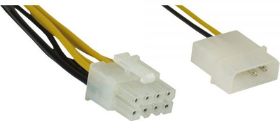 Kabllo adaptues InLine Molex në ATX EPS 8 pin, 0.3m, e verdhë