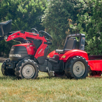Traktor lodër me pedale Case IH Puma 240 CVX FA996AM, me ngarkues dhe rimorkio, i kuq