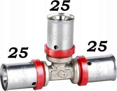 Trinik për tuba PEX AL PEX DIAMON, 20x20x20, krom