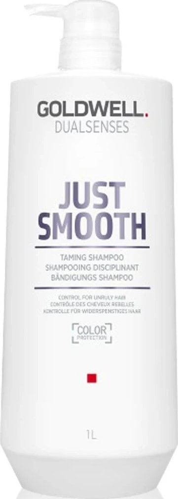 Shampo flokësh Goldwell Dualsenses Just Smooth Taming, 1000ml, për flokë të padisiplinuar, transparente