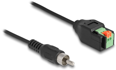 Adapter audio Delock, RCA në terminal 2 pin, 15 cm, i zi