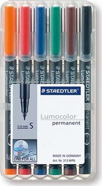Set markera Staedtler Lumocolor S, permanent, 6 copë, shumëngjyrësh