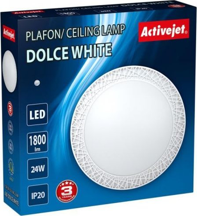 Llambë tavani LED Activejet Plafon, e bardhë