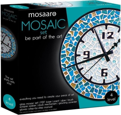 Set kreativ mozaiku Roter Kafer Mosaic Round Clock, orë e rrumbullakët, shumëngjyrëshe