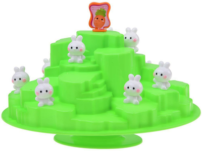 Lojë ekuilibri Balanced Rabbit, bazë plastike lëkundëse, lepurushë figurina, jeshile