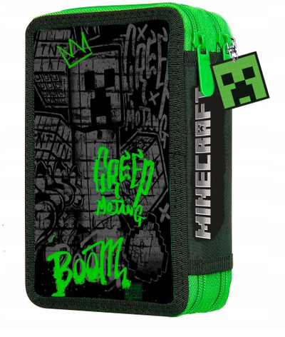 Penar Kids Licensing Minecraft Double Pencil Case, me dy ndarje, shumëngjyrësh