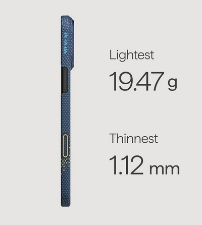 Maskë telefoni Pitaka Ultra Slim, për iPhone 17 Pro, MagSafe, blu me të verdhë