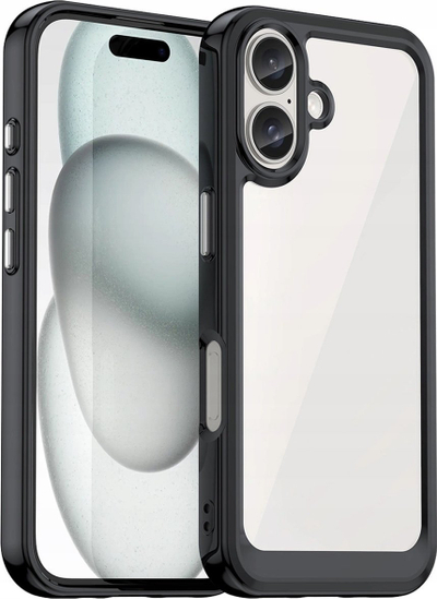 Mbrojtëse telefoni Outer Space për iPhone 16 Plus, kornizë e verdhë, e zezë