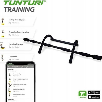 Shtangë tërheqje Tunturi Trreck Multifunctional, për mur, e zezë