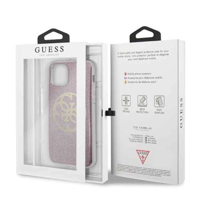 Kuti telefoni Guess Hard Case për iPhone 11 Pro, me xixa, rozë