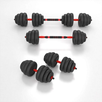Set peshash HMS SGN140 6 në 1, 40kg, barbell, hantela, kettlebell, e zezë