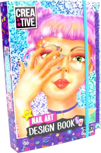 Set për rregullim thonjsh Shumee Creative Nail Book, 6 llakë me bazë uji, stickers edhe glitter, shumëngjyrësh