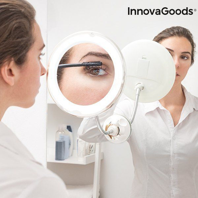 Pasqyrë kozmetike InnovaGoods Mizoom, zmadhim, LED, krah fleksibël