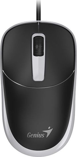 Жичан глушец Genius DX-123, 1200 DPI, USB, црн со сиви детали