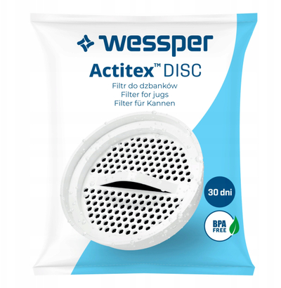 Fishek filtri uji Wessper Actitex Disc, 250L, 1 muaj përdorim, transparent