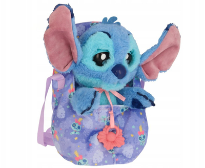 Lodër interaktive pelushi Psytulaski Stitch, me aplikacion, me çantë transporti, blu
