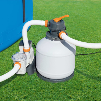 Pompë filtri me rërë Bestway Flowclear, për pishina, me ChemConnect, gri me të bardhë