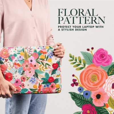 Mbrojtëse laptopi Rifle Paper Co Garden Party Blush, 15", shumëngjyrëshe