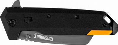 Thikë palosëse Toughbuilt Hawkbill 3", teh i lakuar, trup metalik, e zezë