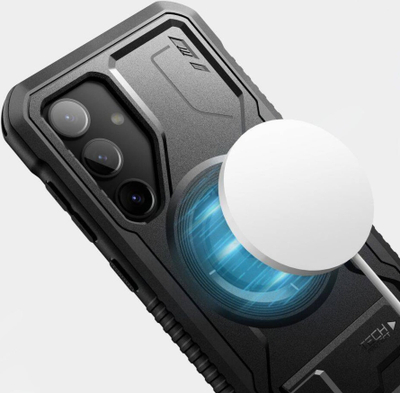 Kapotë telefoni Tech-Protect Kevlar MagSafe, Galaxy S24 Plus, me mbajtëse, e zezë
