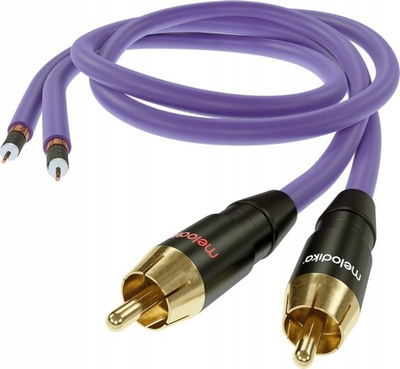 Kabllo audio Melodika MD2R120, 2 RCA në 2 RCA, 12m, e zezë