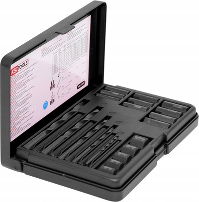 Set ekstraktorësh bulonash KS Tools 150.1305, 25 copë, në kuti plastike, i zi