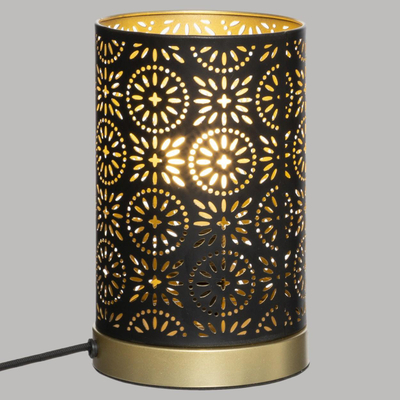 Lampë tavoline Atmosphera Modern Loft, metal, 21 cm, e zezë me të artë