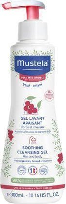 Xhel pastrues trupi dhe floku Mustela Soothing Cleansing Gel, për lëkurë të ndjeshme bebe dhe fëmijë, 300ml