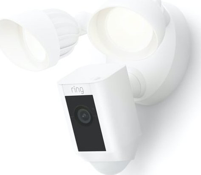Kamerë sigurie Ring Floodlight Cam Wired Plus 8SF1P1-WEU0, 1080p, LED 2000 lumen, e bardhë