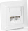 Pllakë murale rrjeti Equip Cat.5e German Modular, 2 porta RJ45, e bardhë